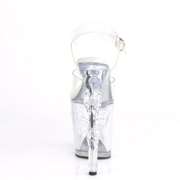 Pleaser Rapture 808 Clear Skull Platform Heels - Picture 3 of 5